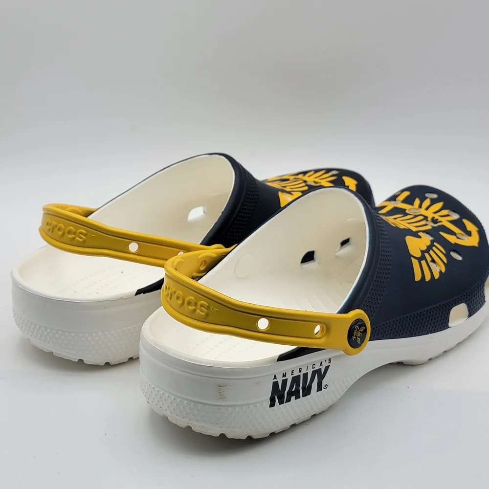 Crocs Navy and‎ Yellow Clogs SIZE M-10; W-12  #1687